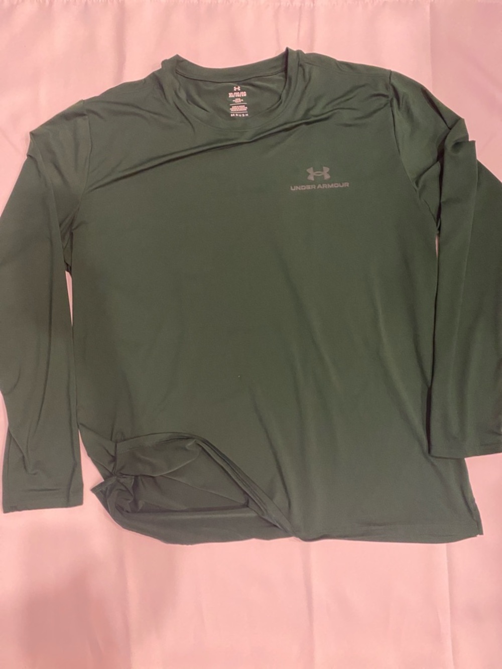 Under Armour RUSH Men's XL Long Sleeve Performance Tee - Forest Green